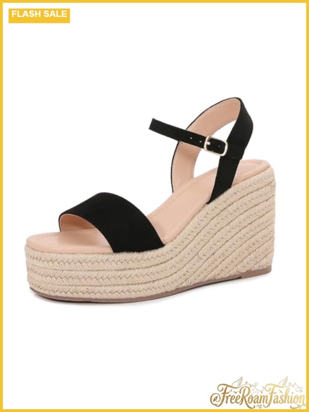 Women's Espadrille Wedge Sandals Open Toe Platform Ankle Strap